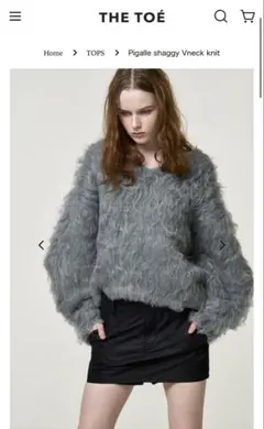 THE TOÉ Eltz Shaggy Vneck Knit the toe Eltz Shaggy Vneck Knit gray - メルカリ