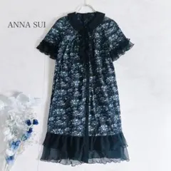総レース】ANNA SUIアナスイ フラワーレースシアーワンピース 薔薇