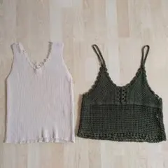 ビスチェ　ベスト　ジレ　タンクトップ　2枚セット