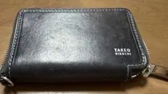 【即発送】タケオキクチ 10780円 小銭入れ 紺 箱付き ラウンドファスナー