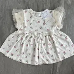 新品 ママラク マイメロディ チュニック 半袖 チュール いちご 90cm