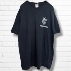 ジャージーズ Tシャツ 半袖 バックプリント M 黒 綿ポリ 医療系古着のサムネイル