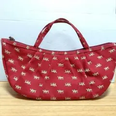 COOCO クーコ ぎょうざバッグ 犬柄 ダルメシアン 赤 ファスナー付き