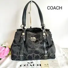 美品☆COACH コーチ☆トートバッグ ブラック キャンバス