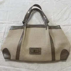 新品未使用 MICHEL KLEIN ハンドバッグ ベージュ/グレー