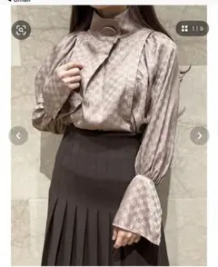 snidel モノグラムジャガードブラウス