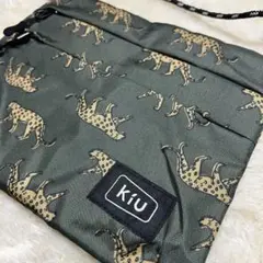 kiu ヒョウ柄 ショルダーバッグ カーキー