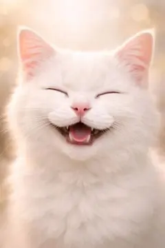 【3枚で1400円】☆笑顔の白猫 絵画