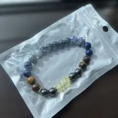 タイガーアイブレスレット　海外ハンドメイド　ラピスラズリ　ブレスレット