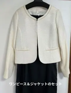 ワンピース＆ジャケットセット／ 膝丈ドレス　フォーマルМサイズ／ジャケット11号