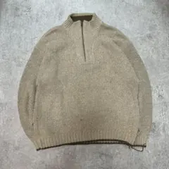 80s アメリカ製 エディーバウアー ハーフジップ ニット