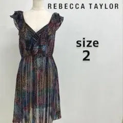 REBECCA TAYLOR シルク100% シアーワンピースドレス　レナウンのサムネイル