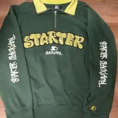 STARTER ダークグリーン スウェット ジッパー付き