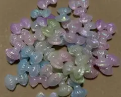 ビーズ 資材 チャーム ストラップビーズ キラキラリボン系　夜光