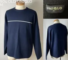 ★90s 紺タグ OLD UNIQLO オールド ユニクロ ライン ニット M