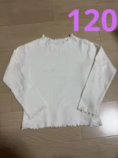 samansa mos2 ホワイトフリルネック長袖カットソー