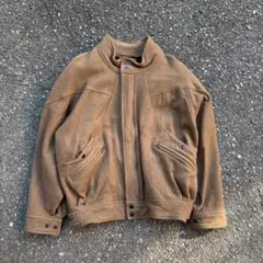 Leonte ブラウン ウールジャケット L　古着　レーヨン　ウール