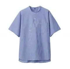 【size XL】無印良品 和紙混スタンドカラーシャツのサムネイル