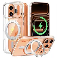 iPhone17proケース　クリア　スマホケース カバー　リング　マグネット