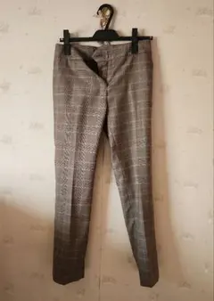 チェック柄 スリムフィットパンツ サイズ38