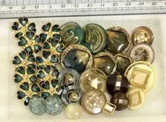 ボタン　高級　グリーン