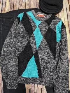 Mr.rois ミックス　柄ニットセーター　個性派✨