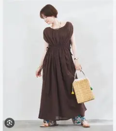 め*う様 coenコーエンコットンボイルウエストギャザーワンピースM