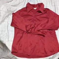ruレディース赤の長袖シャツ 大きいサイズ13