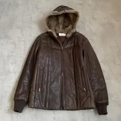 90s vintage 短丈 レザージャケット ファー アメカジ シティボーイ