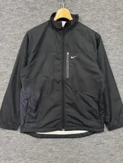 NIKE ナイキ ジップアップ ナイロンジャケット スウォッシュ 黒 キッズL