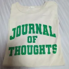 GU半袖ロゴTシャツ アイボリー XL