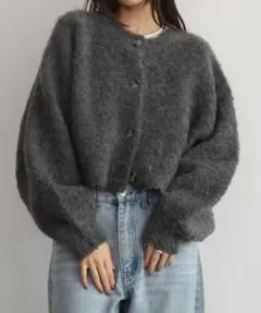 【前後２WAY】ミックスブークレニットカーディガン