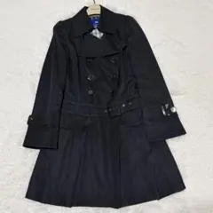 美品　バーバリーブールレーベル　トレンチコート　ライナー　プリーツ　ブラック