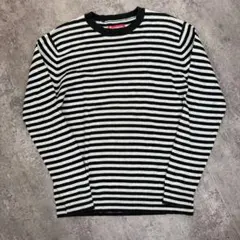 Supreme シュプリーム ボーダー コットン ニット ブラック グレー