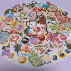 フレークシールおすそ分け 100枚セット③【和風】 シール/ステッカー