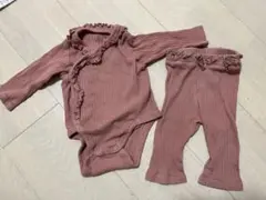 H&M ピンク色　女の子ベビー　ロンパースレギンスセット 日本60cm相当　3M