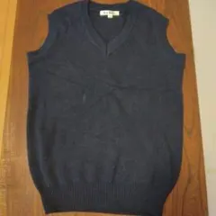 ネイビー Vネック ニットベスト スクール
