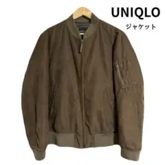 【古着】UNIQLO ユニクロ MA-1 ジャケット スエード ブラウン