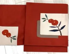 八寸名古屋帯　綴れ　正絹　菊　中古　花　tj140