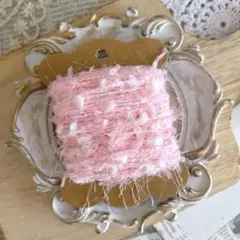 RESTOCK☆ながさたっぷり引き揃え糸5m ファンシーヤーンピンク 桜 素材糸