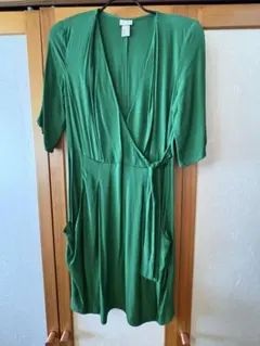 H&M カシュクールワンピース グリーン サイズ36のサムネイル