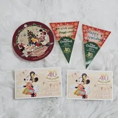 ディズニー Disney 株主優待チケット使用済み クリスマスカード ガーランド