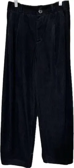 GU コーデュロイ ブラック カーブパンツ バレルレッグパンツ L
