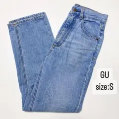 GU ハイウエスト　ストレートジーンズ　デニム　S ブルー
