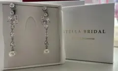 STELLA BRIDAL パール付きロングイヤリング