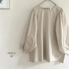 hug.uパフスリーブ ぽわん袖 ブラウス エクリュベージュd077