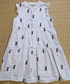 ユニクロ × ポール&ジョー ティアードワンピース 猫柄 130 キッズ
