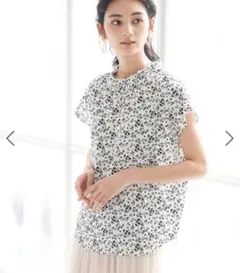 前後2wayスタンドフリルブラウス