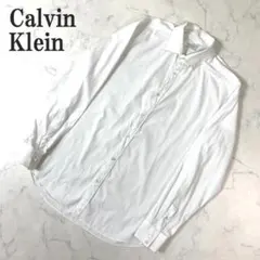 カルバンクライン 長袖シャツ ワイシャツ 白 コットン ナイロン L C5699