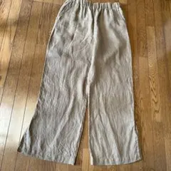 リネン ベージュ レディースパンツ